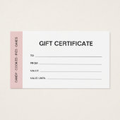 Bakery Custom Logo Business Gift Certificate (Devant)