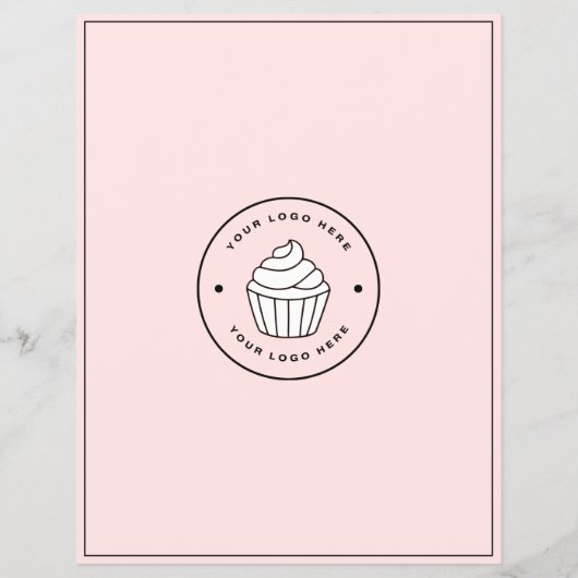Bakery Custom Logo Photo QR Code Pink Flyer (Achterkant)