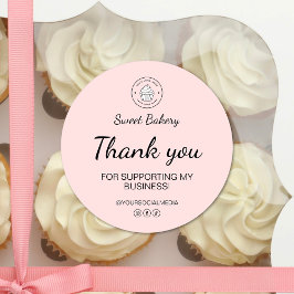 Bakery Custom Logo Thank You Business Ronde Sticker