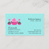 Bakery Damask Aqua Pink Visitekaartje (Achterkant)