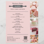 Bakery Deegroller Foto QR Roze Flyer (Voorkant)