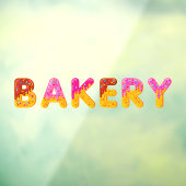 Bakery Donut Cartoon Biscuit Glazed Sprinkles Raamsticker (Vel 3)