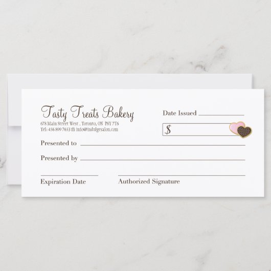 BAKERY GIFT-CERTIFICAAT (Achterkant)