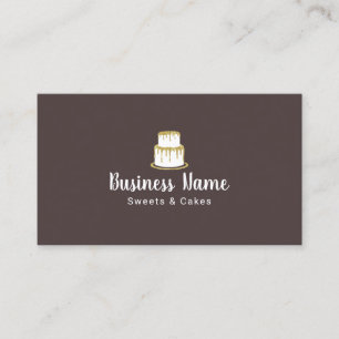 Bakery Gold Cake Logo Sweet Boutique Chef Elegant Visitekaartje