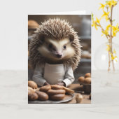 Bakery Hedge Hog Happy Birthday  Kaart (Gele Bloem)