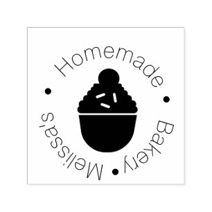 Bakery Logo Bakken Cupcake Strooigoed Bakker Zelfinktende Stempel