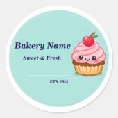 Bakery Logo Sticker - Custom Cute Cupcake Design (Devant)