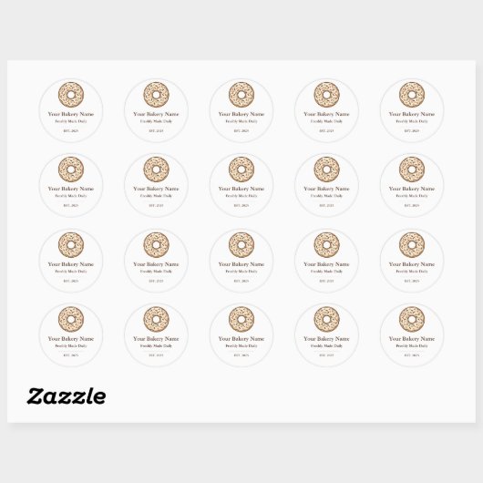 Bakery Logo Sticker - Custom Donut Icon Design (Feuille)