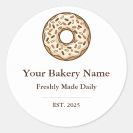 Bakery Logo Sticker - Custom Donut Icon Design