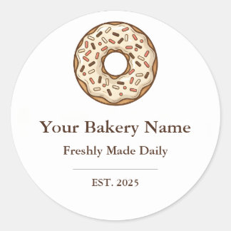 Bakery Logo Sticker - Custom Donut Icon Design