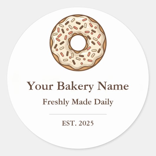 Bakery Logo Sticker - Custom Donut Icon Design (Voorkant)