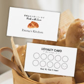 Bakery Loyalty Card Butter Roll Bread Minimalist Visitekaartje
