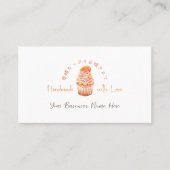 Bakery Loyalty Kaart Cupcake Sinaasappel Waterverf Visitekaartje (Voorkant)