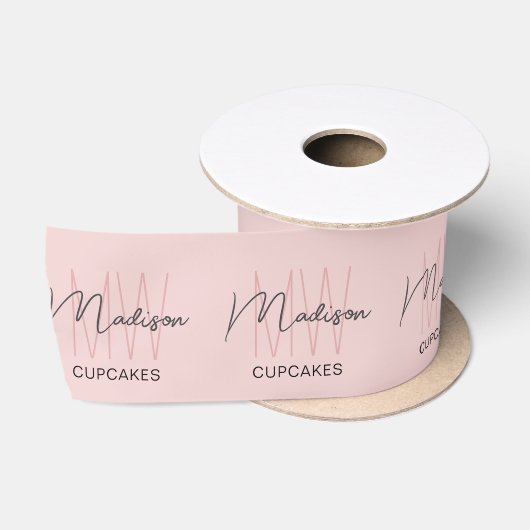 Bakery met monogramlogo roze lint (Spoel)