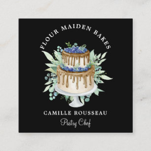 Bakery Pastry Chef Baker Black Vierkante Visitekaartje