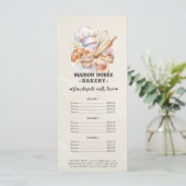 Bakery Pastry Chef Baking Catering Gold Price List Menu (Staand voorkant)