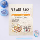 Bakery Pastry Chef Baking Catering Grand Reopening Flyer (Enkel)