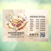 Bakery Pastry Chef Baking Catering Opening Hours Raamsticker (Vel 3)