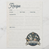 Bakery Pastry Chef Baking Recipe Page Cookbook Flyer (Achterkant)