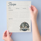 Bakery Pastry Chef Baking Recipe Page Cookbook Flyer (Hand)