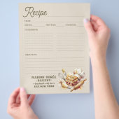 Bakery Pastry Chef Baking Recipe Page Cookbook Flyer (Hand)