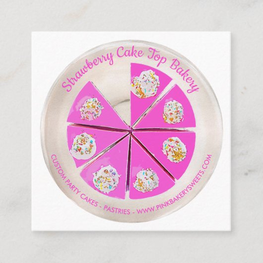 Bakery Pastry Chef Berry Cheesecake Vierkante Visitekaartje (Voorkant)