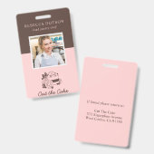 Bakery Pastry Chef Employee Foto ID Badge (Front & Back)