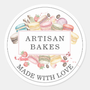 Bakery Pastry Chef Waterverf Desserts Ronde Sticker