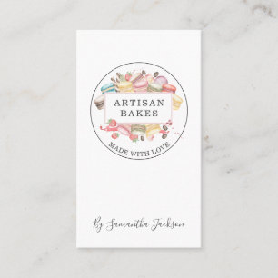 Bakery Pastry Chef Waterverf Desserts Visitekaartje