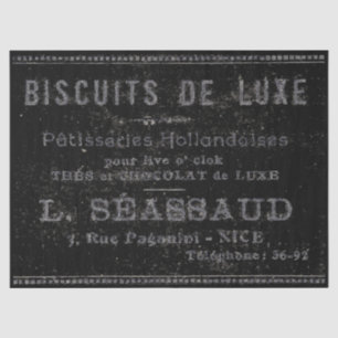 Bakery Patisserie Franse  grens zwart-wit Tissuepapier