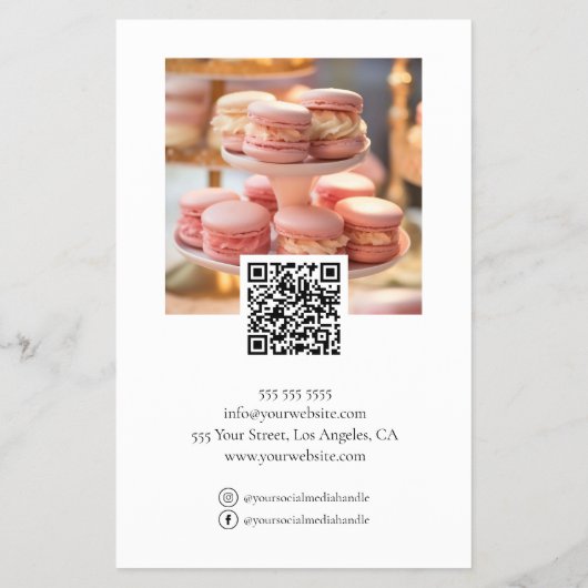 Bakery Photo Overlay Social Media QR-code Flyer (Achterkant)