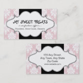 Bakery Pink Damask Visitekaartje (Voorkant / Achterkant)
