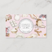 Bakery Pink Watercolor Baking Ingredients Visitekaartje (Voorkant)