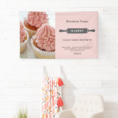 Bakery Rolling Pin Custom Photo Pink Business Spandoek (Insitu)