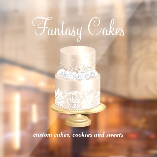 Bakery Roos Gold White-script Raamsticker (Vel 2)