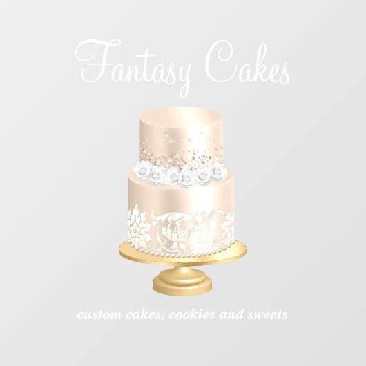 Bakery Roos Gold White-script Raamsticker (Vel)