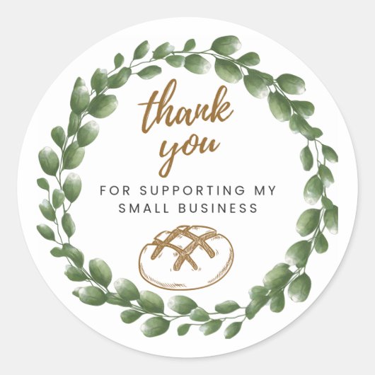 Bakery Sourdough Thank You Round Sticker (Devant)