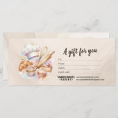 Bakery Store Pastry Chef Baker Gift Certificate (Voorkant / Achterkant)