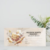 Bakery Store Pastry Chef Baker Gift Certificate (Staand voorkant)