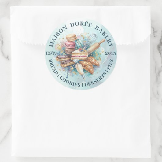 Bakery Store Pastry Chef Dessert Sweets Cake Baker Ronde Sticker (Tas)