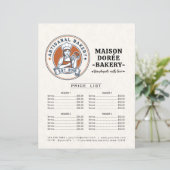 Bakery Store Pastry Chef Menu Price List Pay Here (Debout devant)