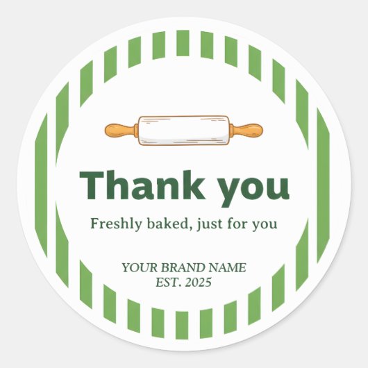 Bakery Thank You Sticker - Custom Baking Design (Devant)