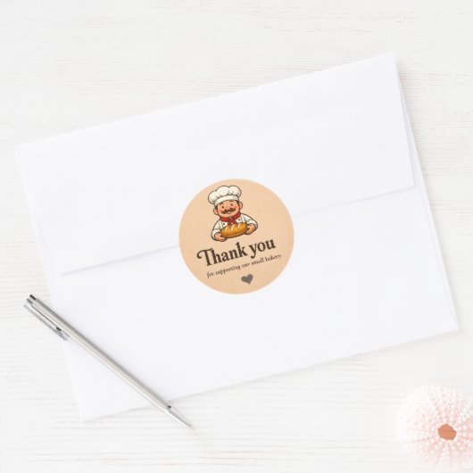 Bakery Thank You Sticker - Custom Chef Design (Enveloppe)