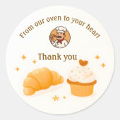 Bakery Thank You Sticker  Custom Chef Logo Design (Devant)