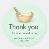 Bakery Thank You Sticker Custom Mint Green Design (Devant)