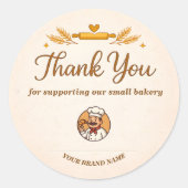 Bakery Thank You Sticker - Custom Rustic Design (Devant)