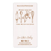 Bakery Utensils Bake With Love Thank You Bakery Etiket (Voorkant)
