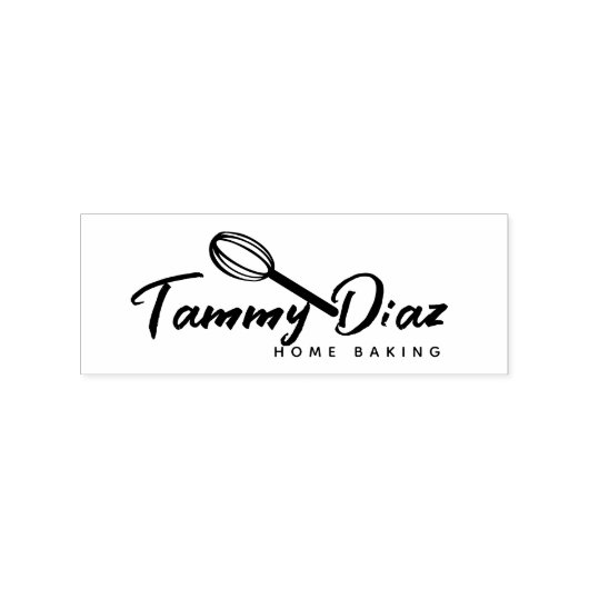 Bakery Zweepje Cupcake Script Logo Rubberstempel (Afrduk)