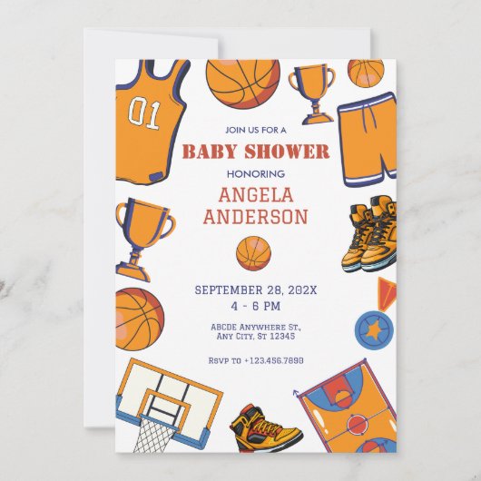 Baketball baby shower kaart (Voorkant)