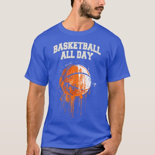 Baketball de hele dag t-shirt (Voorkant)